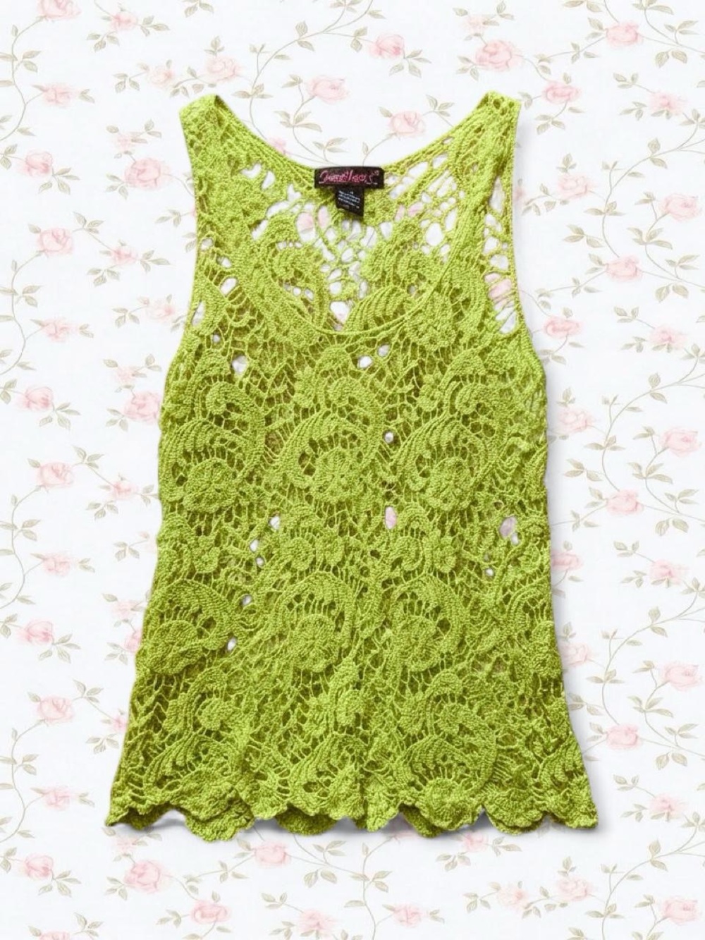 Say What? Lime Green Crochet Tank Top